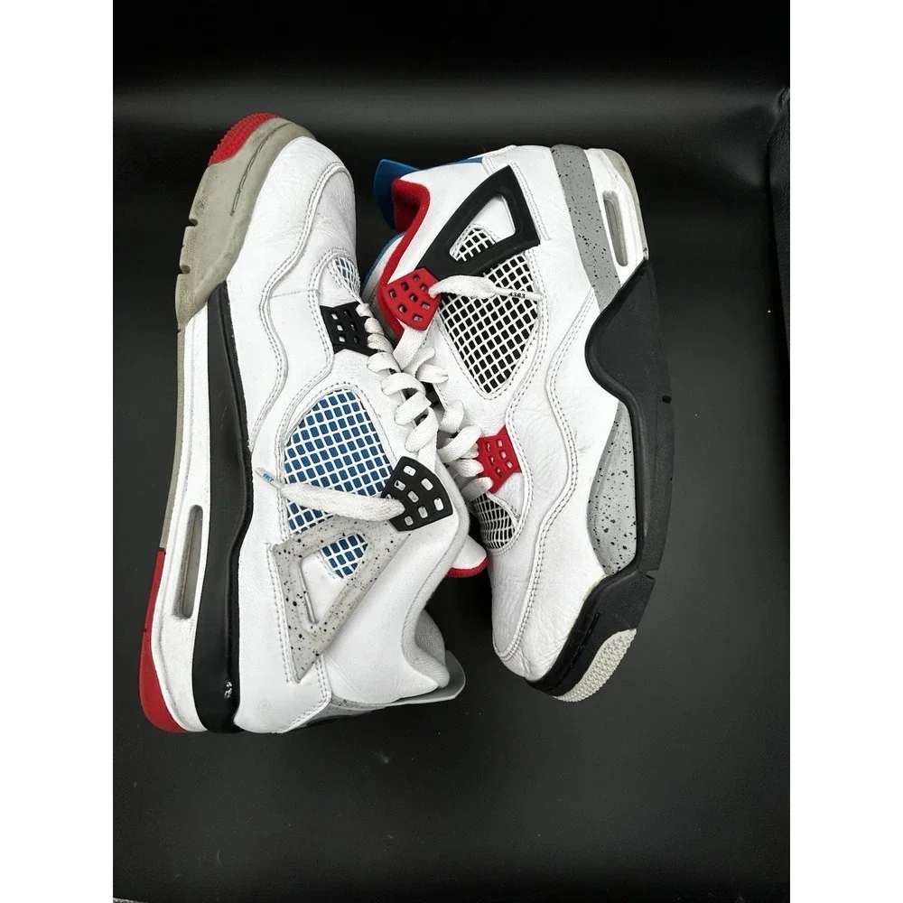 Jordan 4 Retro What The White Red Blue Sneaker CI1184-146 Mens 11.5